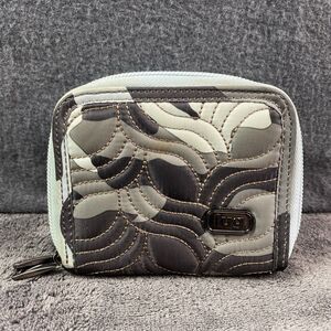 LUG Splits Compact RFID Wallet Zip Around Blue n Multi Color Camo Credit Cards